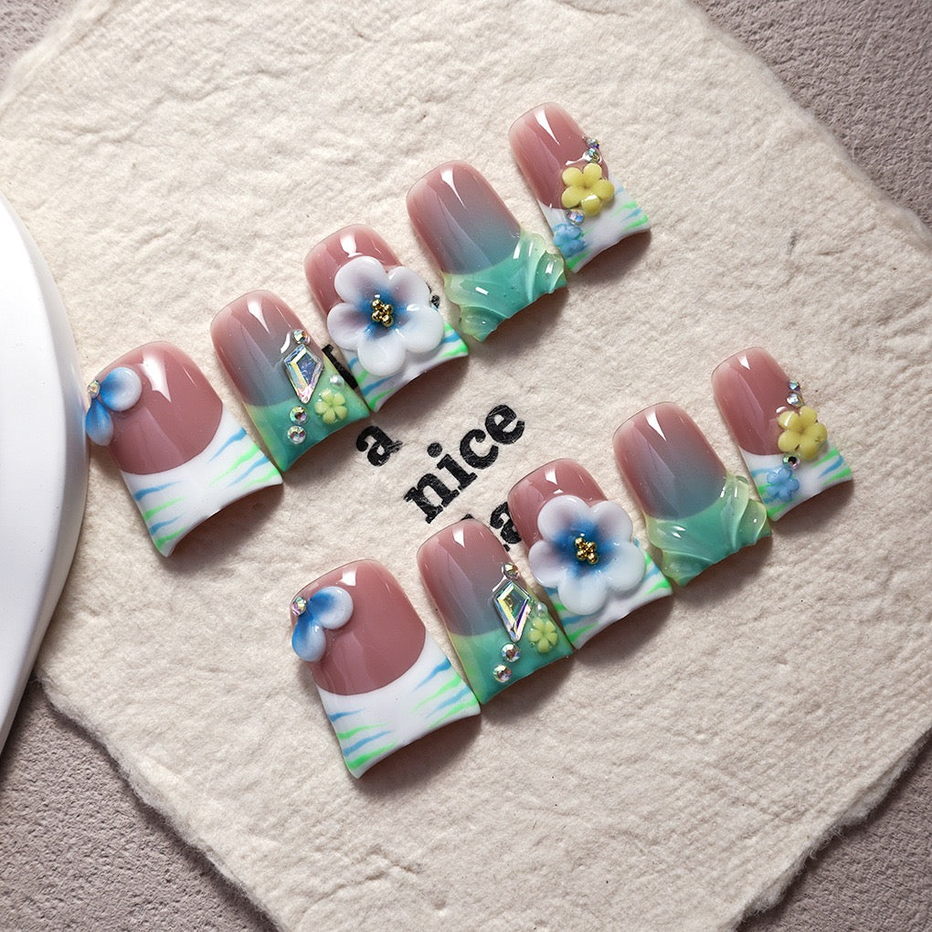 Mermaid 🧜 French Tip Acrylic Set