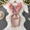 Blush Glam Ruffle Sleeve Mini Dress