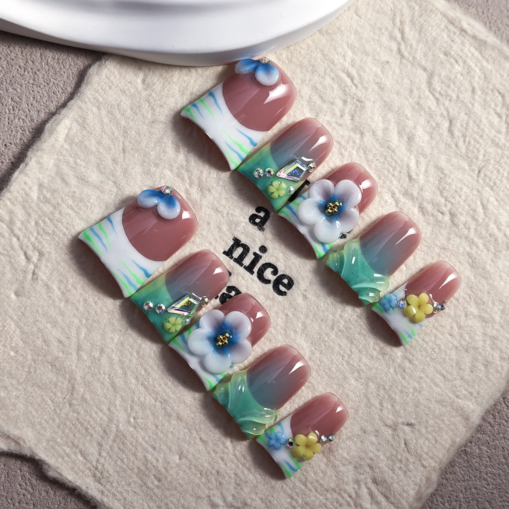 Mermaid 🧜 French Tip Acrylic Set