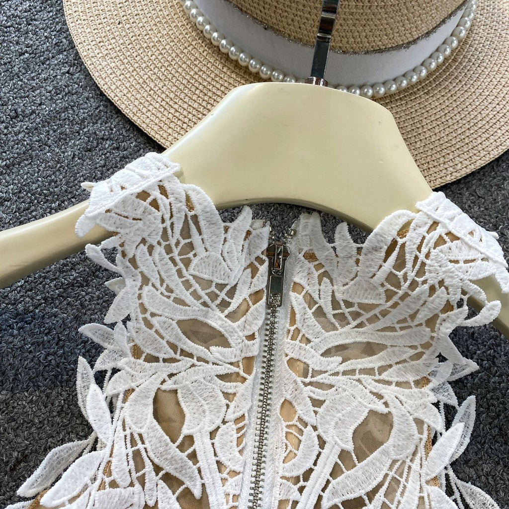 Die-cut lace summer top