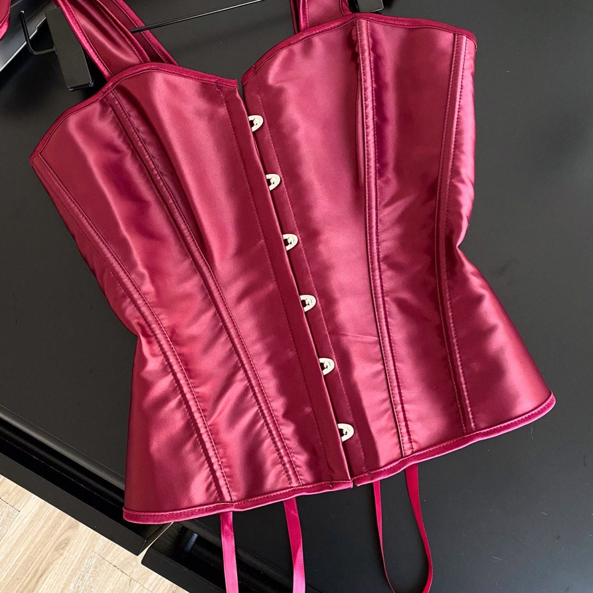 Red Lace up corset Top
