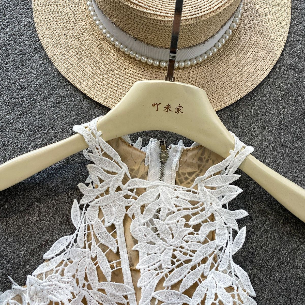 Die-cut lace summer top