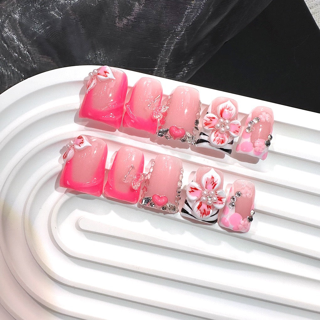 Blush Pink French Tip Acrylic Set