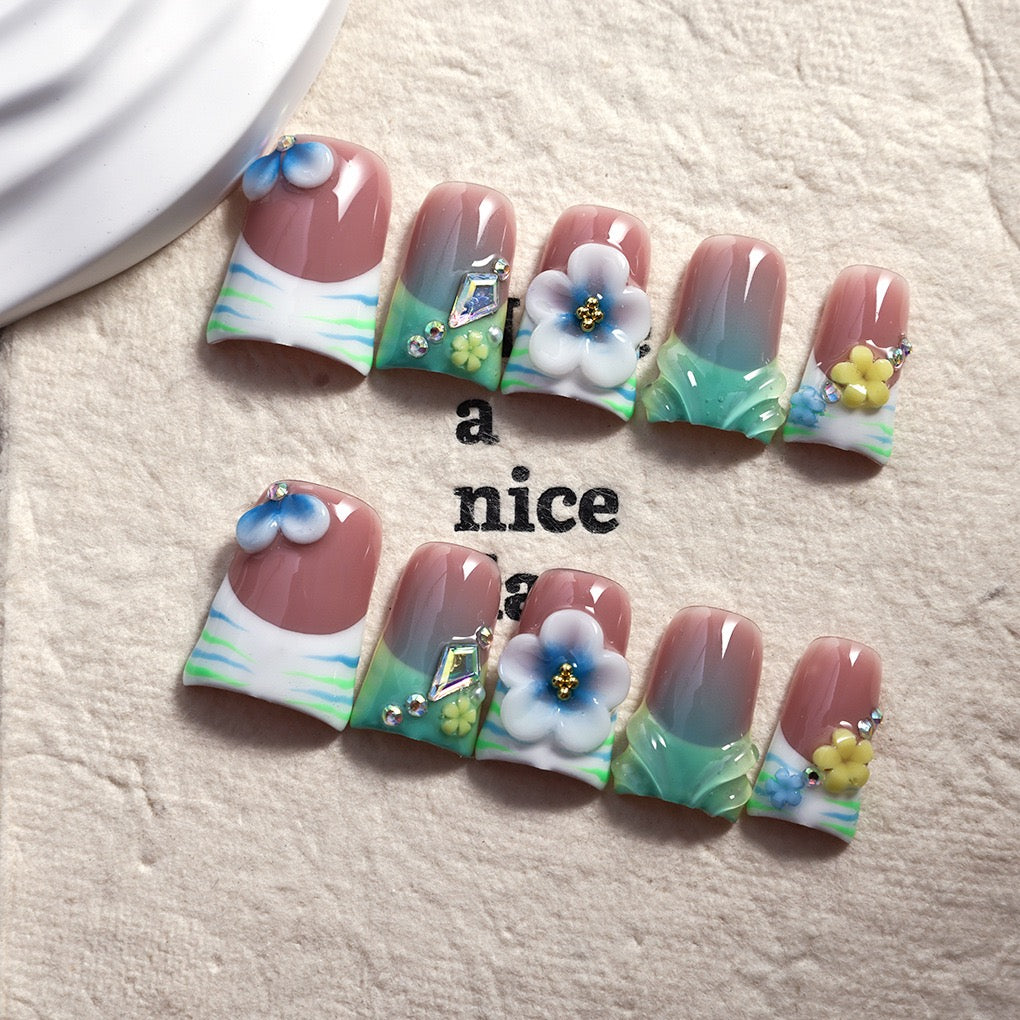 Mermaid 🧜 French Tip Acrylic Set