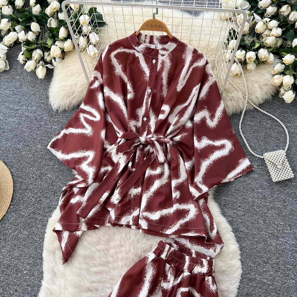Brown summer 2 piece set