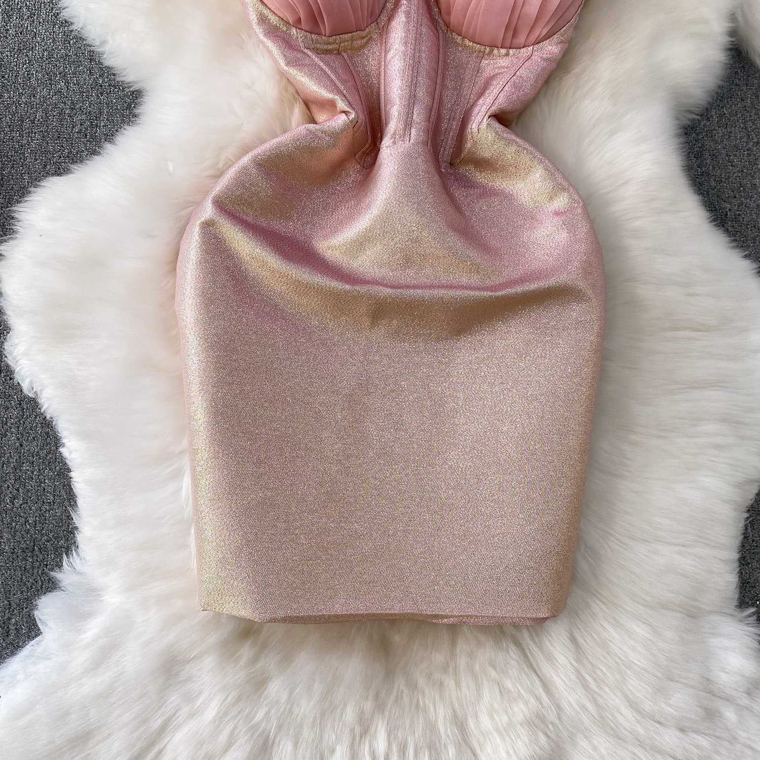 Blush Glam Ruffle Sleeve Mini Dress