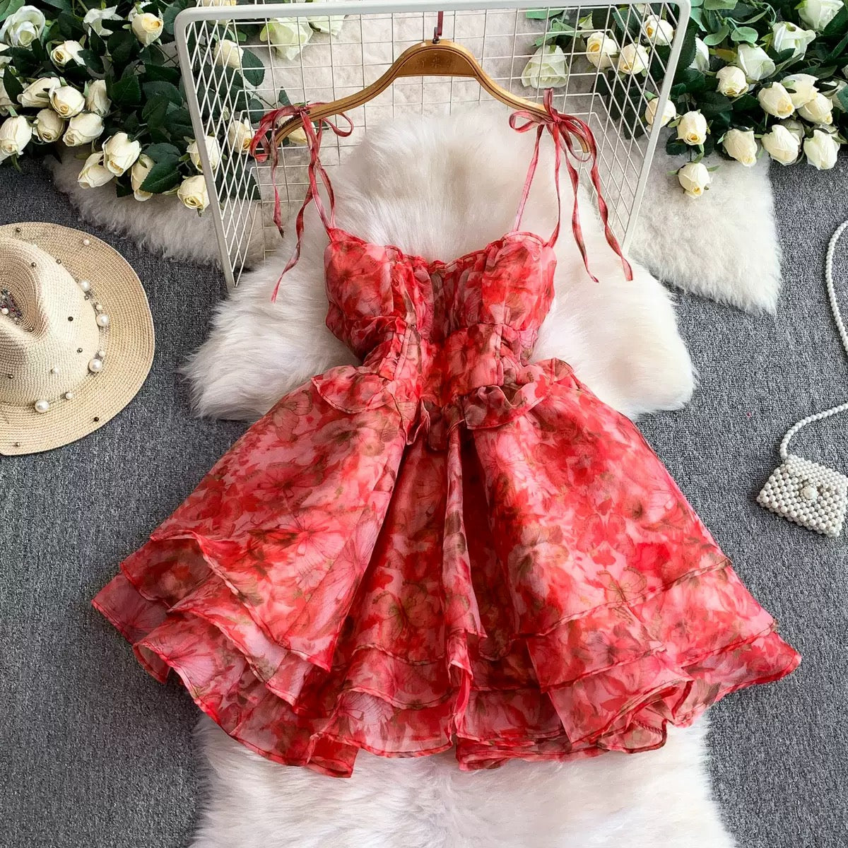 Fluffy ruffled princess dress