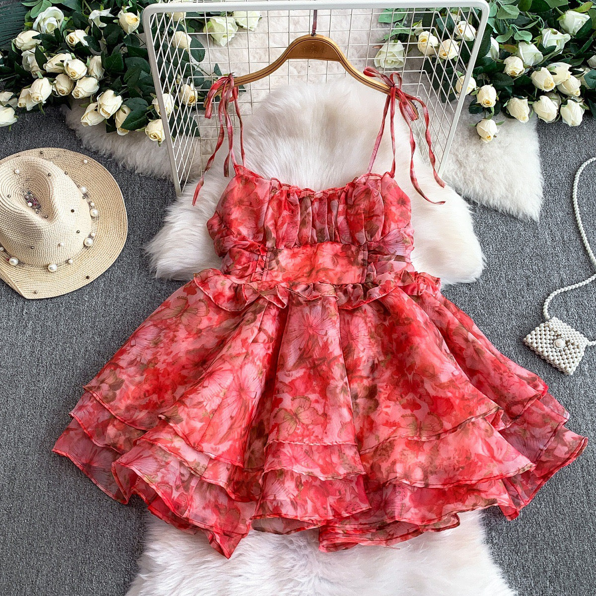 Fluffy ruffled princess dress
