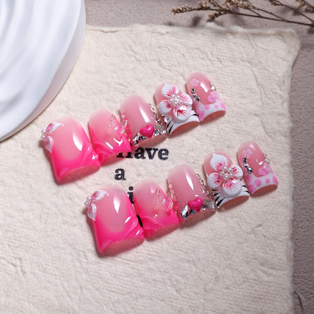 Blush Pink French Tip Acrylic Set