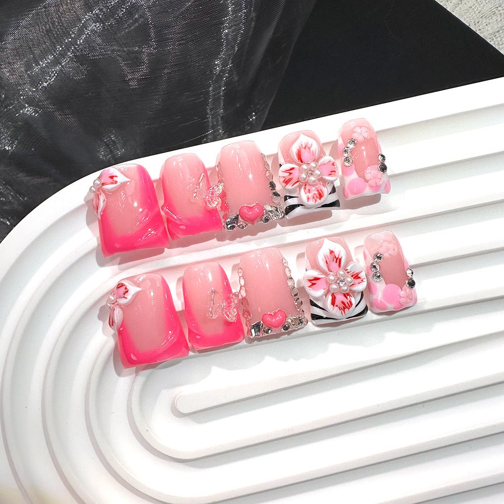 Blush Pink French Tip Acrylic Set