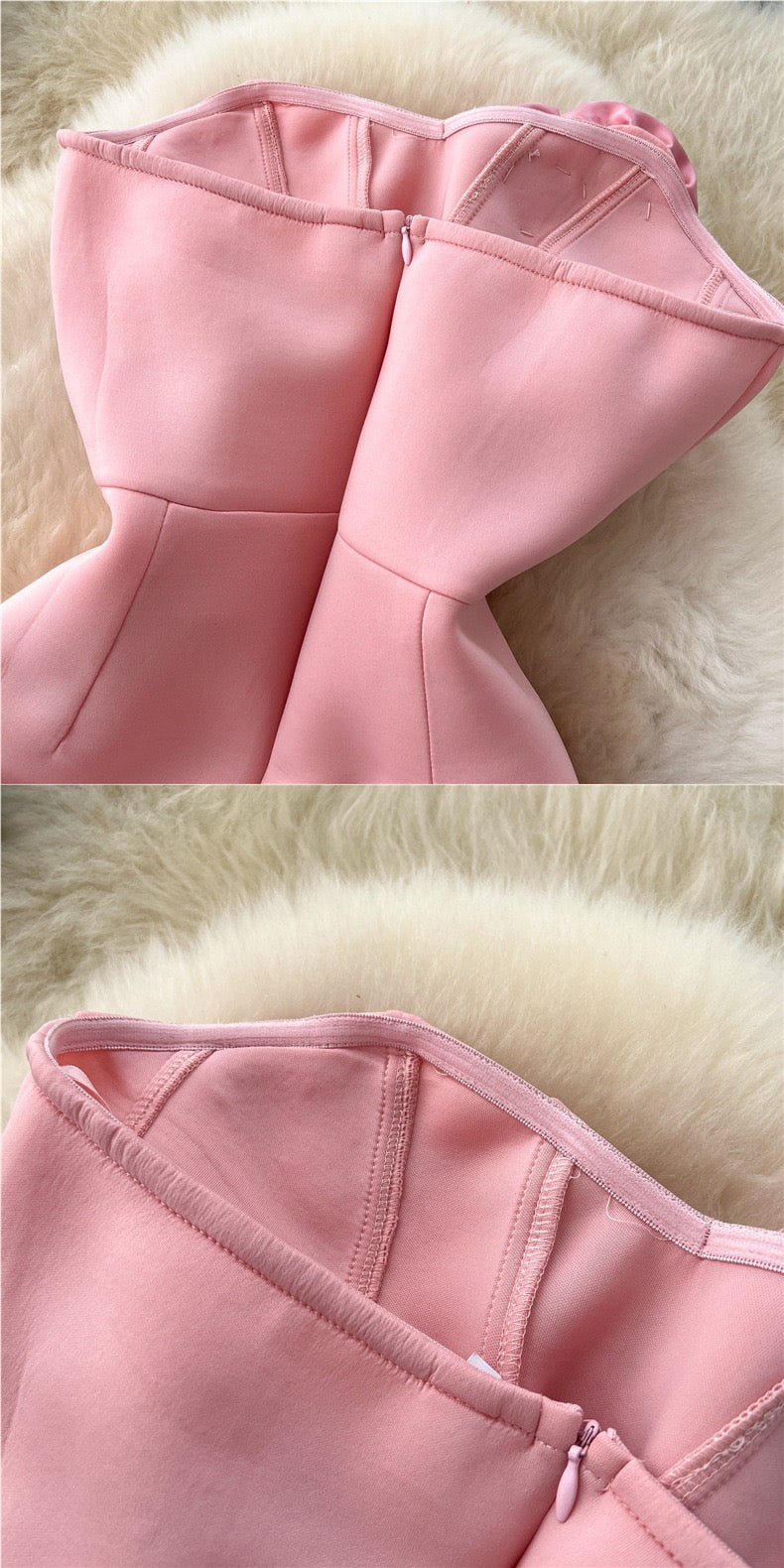 Elegant 3D Rose Strapless Midi Dress