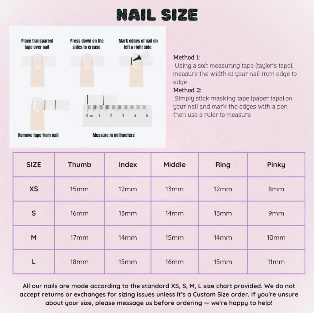 Acrylic Handmade Press On Nails - Short