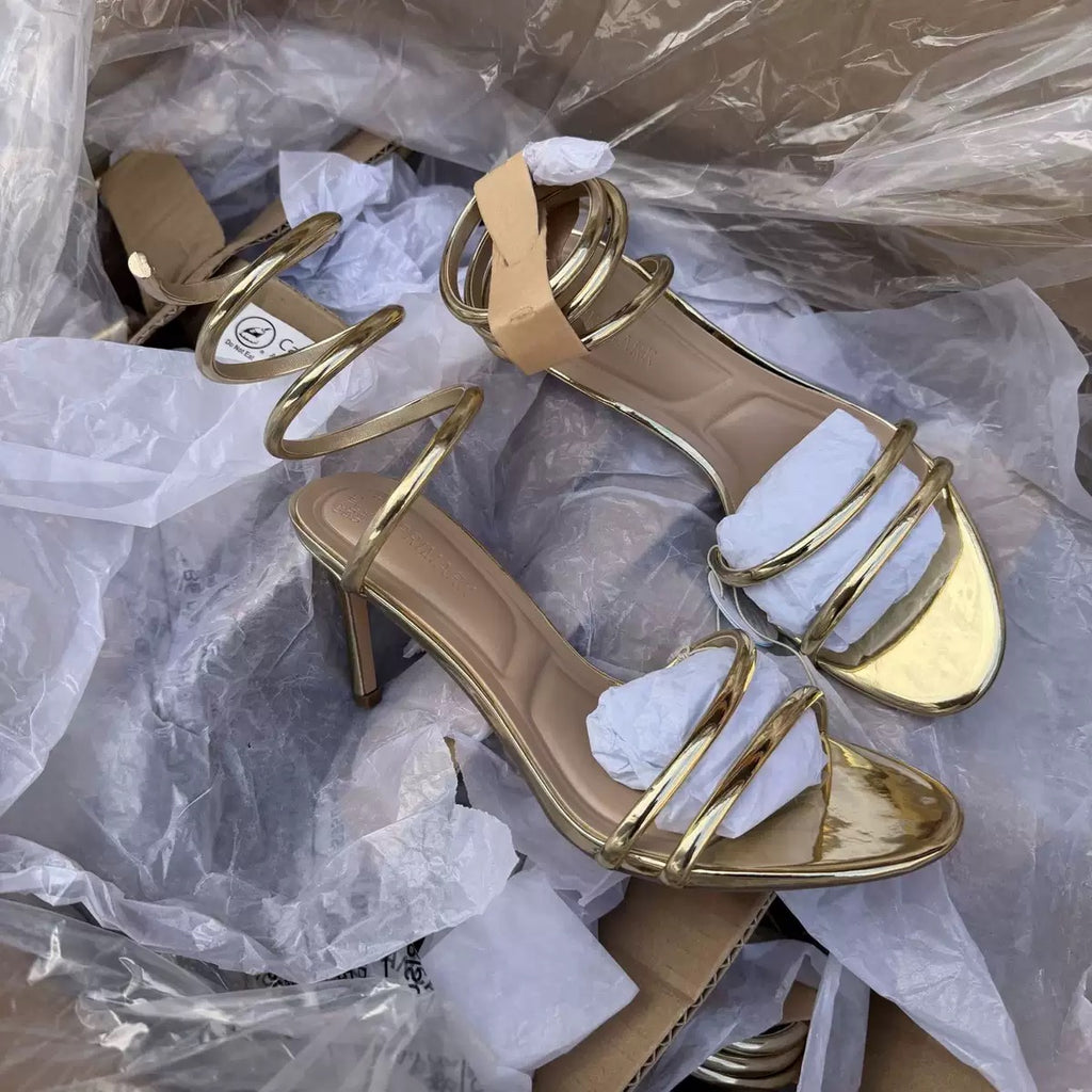 Gold Spiral Sandal Heels