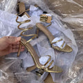 Gold Spiral Sandal Heels