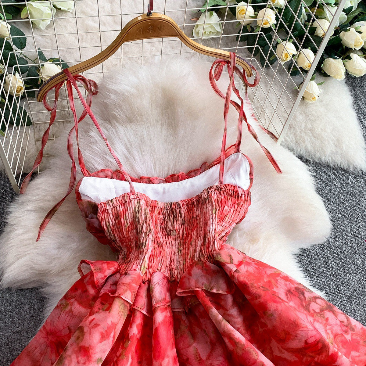 Fluffy ruffled princess dress