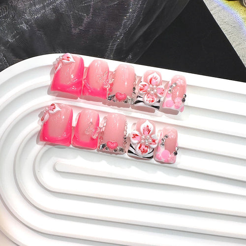 Blush Pink French Tip Acrylic Set