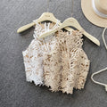 Die-cut lace summer top