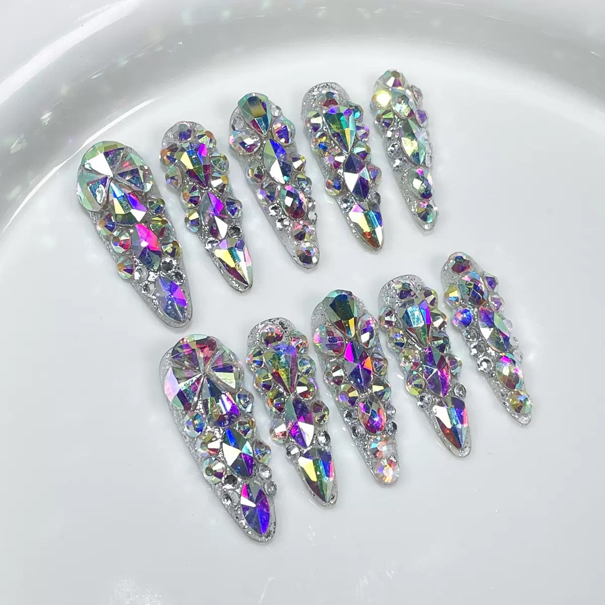 Luxury Acrylic Crystal Encrusted Set -Stiletto
