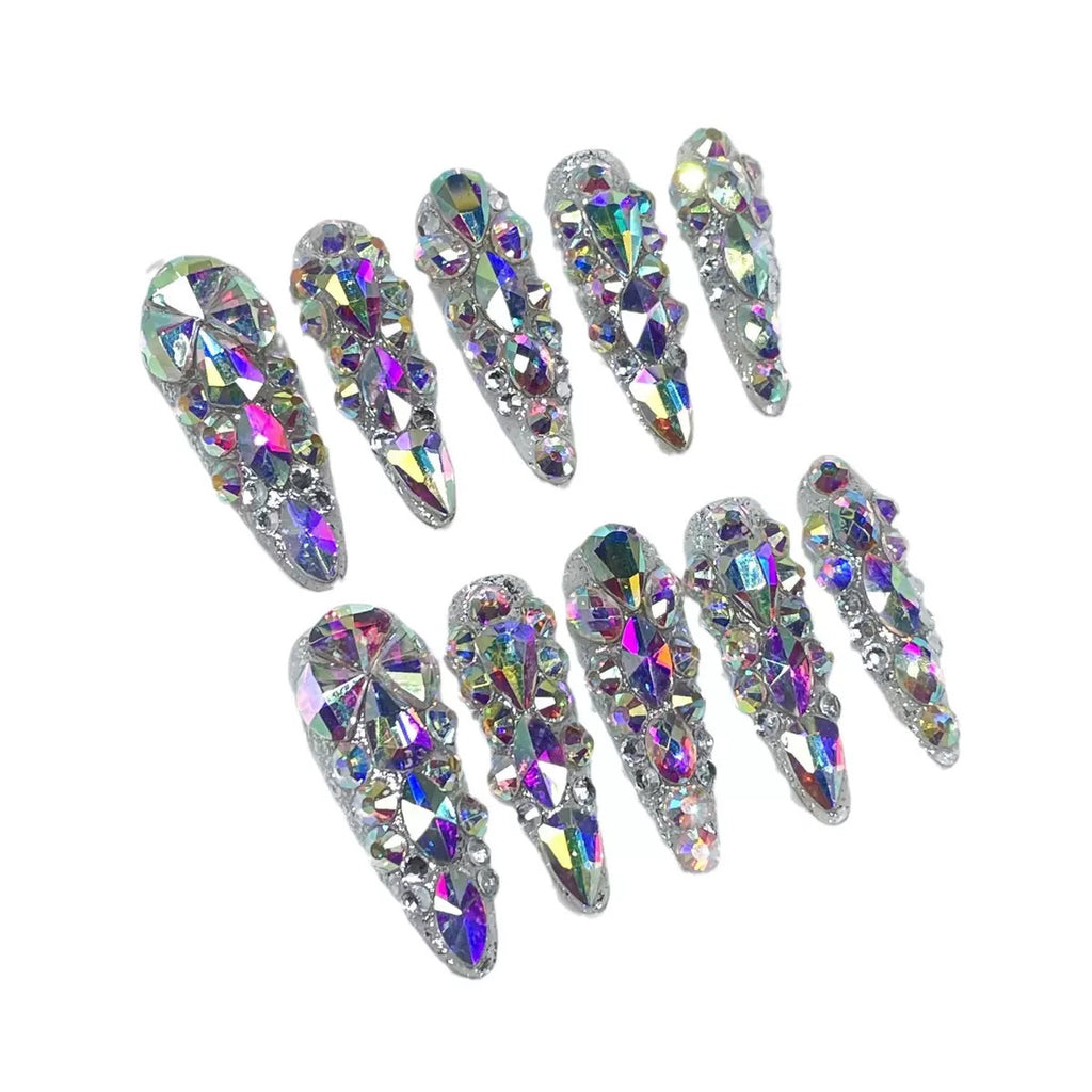Luxury Acrylic Crystal Encrusted Set -Stiletto