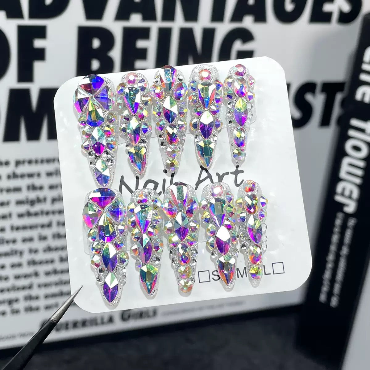 Luxury Acrylic Crystal Encrusted Set -Stiletto