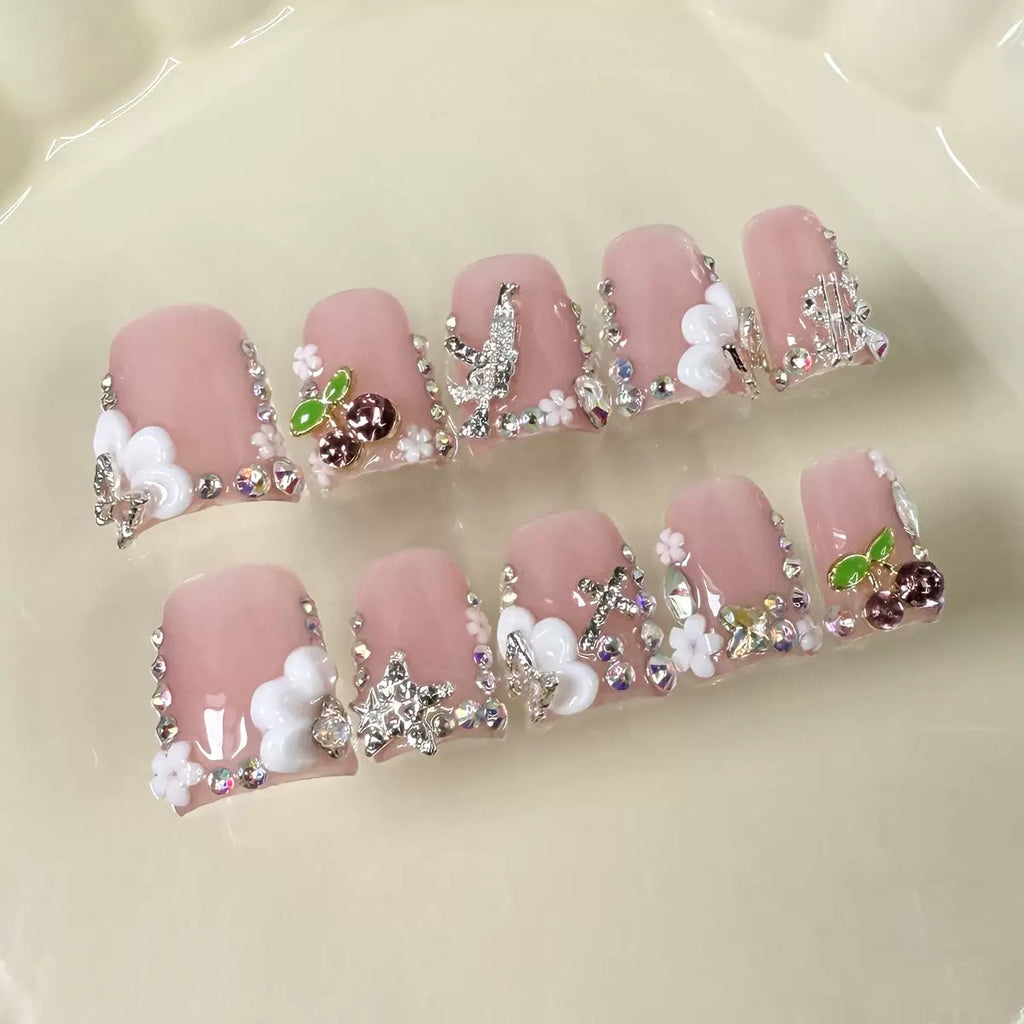 Baddie French Tip Acrylic Set💎