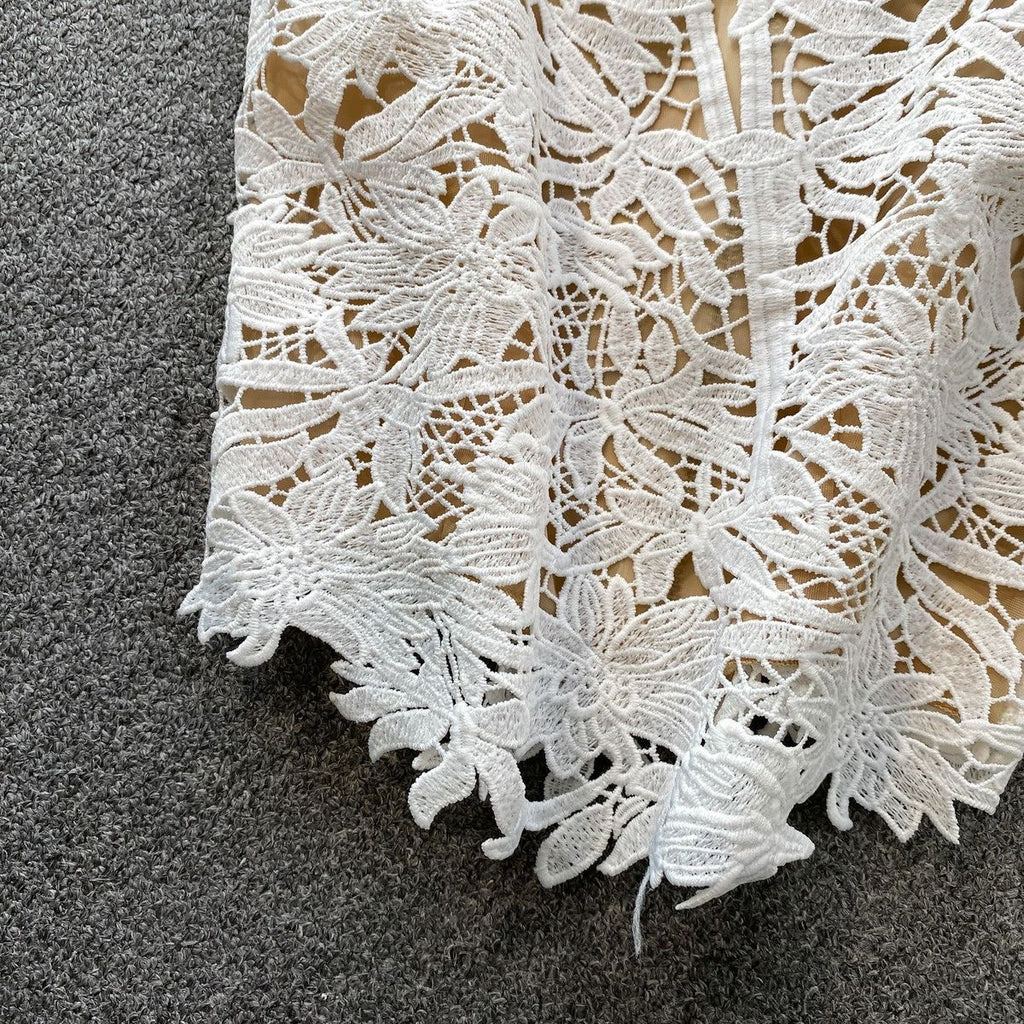 Die-cut lace summer top