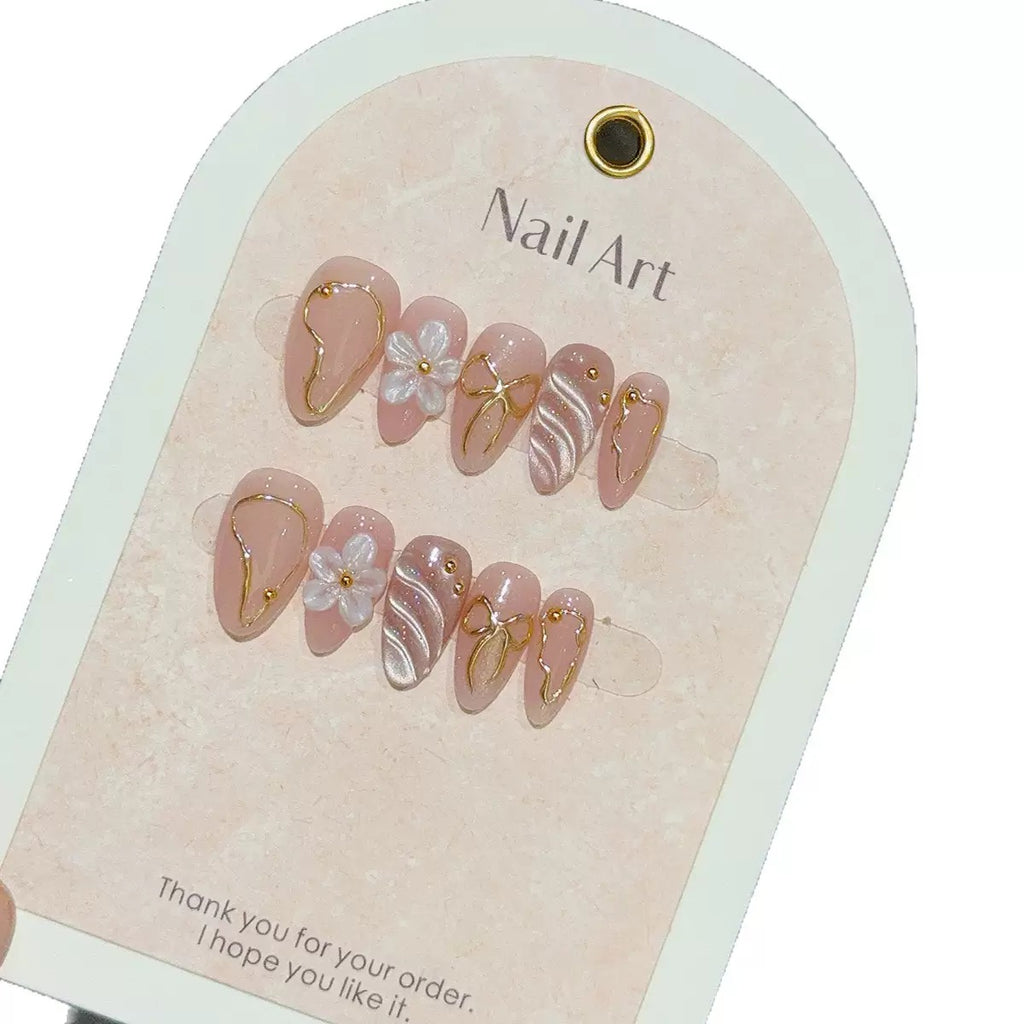 Floral Design Acrylic Press on Nails