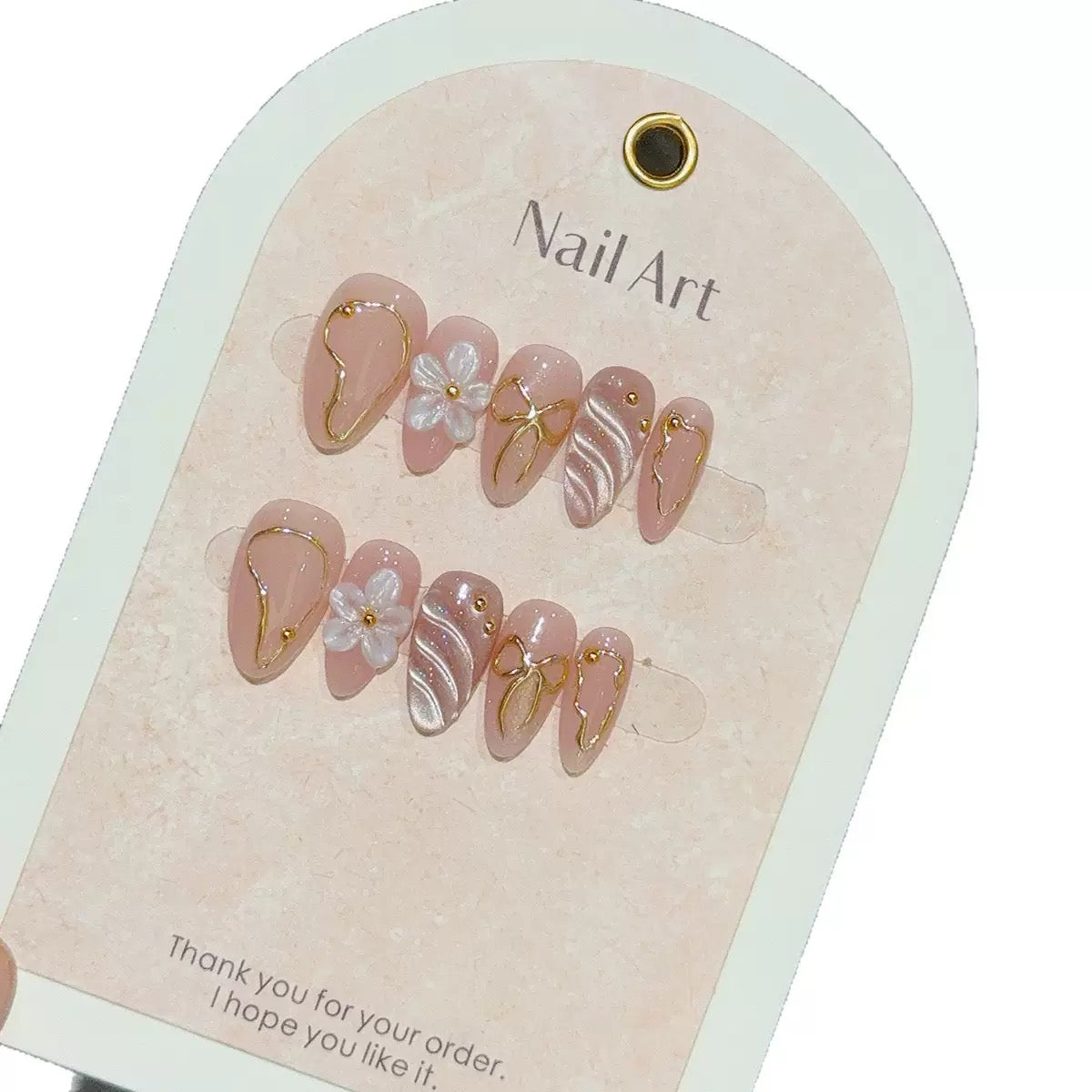 Floral Design Acrylic Press on Nails