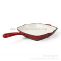 Cream Square Cast Iron Grill Pan / Griddle Pan